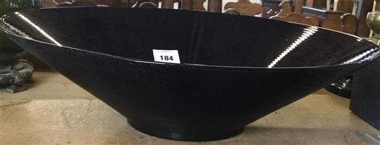 Black glass dish